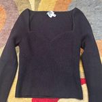 Princess Polly Black Sweater Knit Ribbed Sweetheart Neck Crop Top Size Small Photo 1