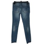 Free People SZ W25 Skinny Jeans Frayed Slit Hem Low-Rise Stretch Kentucky Blue Photo 4