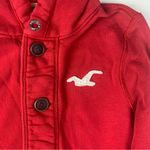 Hollister women's medium y2k Red Hoodie Button Front surf cali Photo 3