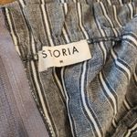 Storia Pinstriped Pocket cotton Romper blue white size medium Photo 8
