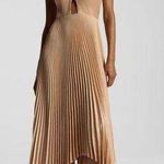 ALC Frank A.L.C. Athena II Halter Satin Pleated Dress, Size 2, BRAND NEW, $695 Photo 0