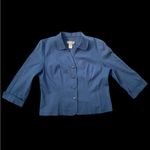 55% LINEN 46% RAYON‎ MISS DORBY PETITE BLAZER JACKET Blue Size 14P Photo 5