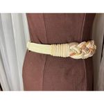 belt rope braided boho white gray peach gold 1980s Photo 4