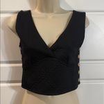 Anthropologie  Maeve Large Black Button Side Crop Top Vest XS Photo 6