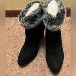 Catherine Malandrino Black faux fur suede ankle booties new in box Photo 7