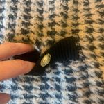 Tahari  black brown houndstooth v-neck button cardigan sweater.gold buttons. XL Photo 3