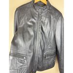 a.n.a Vintage  Women’s XL Black Genuine Lambskin Leather Motorcycle Biker Jacket Photo 1
