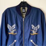 RRL Reversible Bomber Jacket Eagle Embroidery Twill Western Indigo Tan 4 EUC Blue Size undefined Photo 3