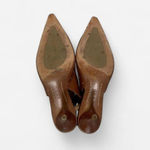 Michael Kors  Brown Leather Studded Slingback Kitten Heels Sz 8 Photo 2