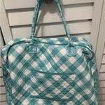 Pioneer Woman Weekender Bag Charming Check Teal & White Quilted Travel Tote Photo 4