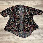 LuLaRoe Black Multi-Color Paisley Print Open Front Short Sleeve Cardigan Size S Photo 2