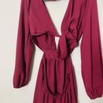 SheIn Deep Red Long Sleeve Dress Photo 3