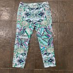 Chico's Blue and Purple Patterned Ankle Pants with Stretch Lightweight Size 2 Photo 1