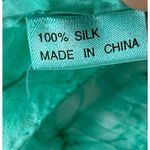Watercolor green tie dye 100% silk neck scarf handbag wrap long scarf Photo 2