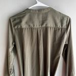 Banana Republic  Wrap Midi Dress Womens Size 2 Olive Green Tie Waist Photo 11