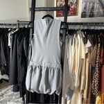 ZARA Small Structured Grey Bubble Hem Mini Dress Photo 9