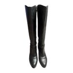 UGG Neoma Black Leather Knee High Heeled Boots Braided Strap Women’s Size 9.5 Photo 2