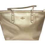Coach  Rose Platinum Gold Leather Avenue Tote Photo 0