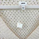 Aerie  XS Cream Open-Knit V-Neck Sweater Cozy Textured Pullover Lightweight NWT Photo 4