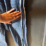 Topshop Women’s Moto Hayden Dark Wash Boyfriend Jeans with Frayed Edges Photo 1