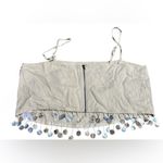 Jason Wu  Beige Linen Blend Crop Top with Beaded Hem 10 Photo 4