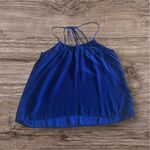 Womens Top Cami Dusk 100% Silk Navy Royal Blue Check The Measurements Lightweigh Size undefined Photo 2