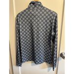 Free Country  Womens Long Sleeve Mock Neck Top Blue Floral Pattern Large Photo 2