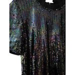 MELLODAY Sparkle Sequin Dropwaist Removable Collar Dress Black Size Medium Photo 6