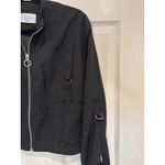 Blue Mo Boutique Bomber‎ Jacket Ring Zipper Accents Black Jacket Photo 1