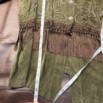 Saint Germain Paris Suede Fringe Western Shirt Jacket Olive XL Saks Fifth Ave Green Photo 13