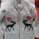 Telluride Clothing Womens Wool Blend Sweater Full Zip Gray Nordic Shawl Collar M Size M Photo 0