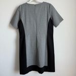 J.Crew  Women’s Sheath Color block Dress Sz 14 Gray Black Knee Length Stretch NWT Photo 2