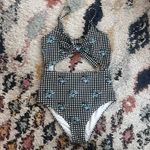 Urban Outfitters Out From Under Textured Tie-Front One-Piece Swimsuit M Photo 3