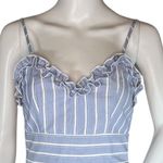 Trixxi Dress Women Small Blue White Striped Fit Flare Ruffle Wedding Guest Party Photo 5