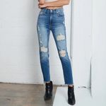 Revice Denim Revice uptown high rise rigid denim distressed jeans with fringed hem size 30 Photo 14