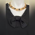 Laura Ashley Black Vintage 1990’S Long Sleeve Black Bow Wool Dress Pleated Sz 8 Photo 4