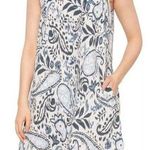 Lucky Brand  Dress 100% Linen Blue Paisley Print A Line Sleeveless Dress Sz S EUC Photo 0