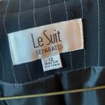 Le Suit Navy Pinstripe Women's Blazer Photo 2