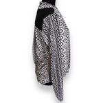 Bisou Bisou Womens Top Size Small Black White Crossover Tribal Print Lace Photo 2