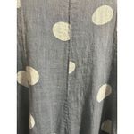 Me & Gee Dots Tank Dress in Blue wi/White Large Polka Dots 100% Linen Women's L Photo 4