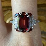 Red Labradorite Vermelho Red Garnet Sterling Silver Ring Size 9.75 Photo 0