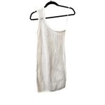 LUSANA Open Knit One Shouldered Mini Dress‎ White NWT Sz 4 Photo 2