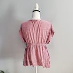 Caslon  Cozy Tie Waist Peplum Red Top M Petite Photo 1