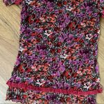 Sonia Fortuna Firenze Bohemian Chic Magenta & Red Floral Blouse Size M Photo 4