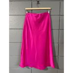 Women's Renee C. Silky Satin Slit Midi Skirt sz M in Fuschia Contemporary Barbie Pink Size M Photo 3
