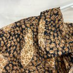 EUC Vintage Metro Express women’s brown tan print button front 100% silk shirt M Size M Photo 3