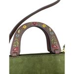 Relic  Green Suede Brown Leather Floral Handle Crossbody Bag SKU 7056 Photo 1