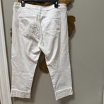 Liverpool  white capri cropped jeans rolled cuff pearl accents size 8 pants Photo 3