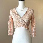 Jasmine  | Pink Lace Crop Top Sz M Photo 0
