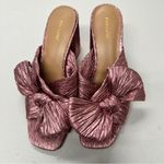 Abound  Pink Glitter Fabric Chunky Heel Mule Womens 8 Bow Coquette Girly Peep Toe Photo 1